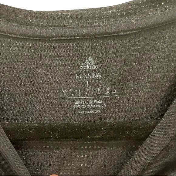 Adidas Men's Black Own the Run Tee Shirt Size Large - Picture 5 of 6